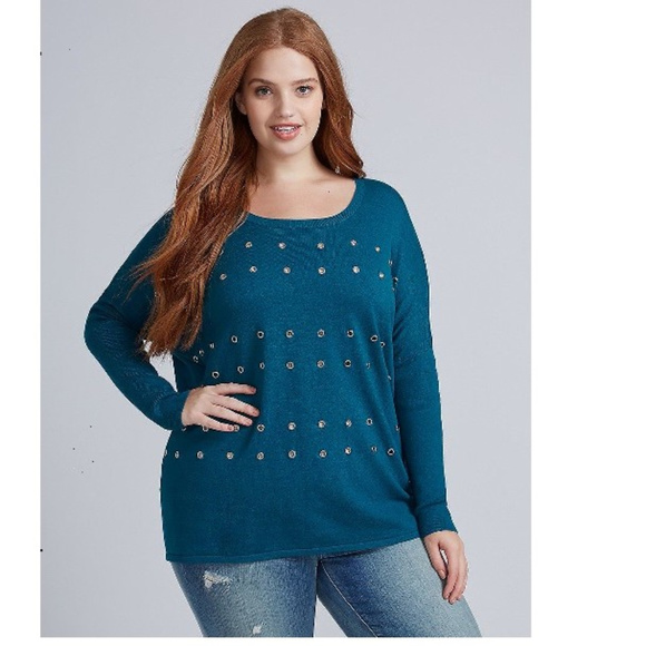 💓SOLD💓LANE Bryant $70 NEW Grommet Sweater - Picture 9 of 9